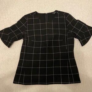 Ann Taylor B/W Windowpane Top